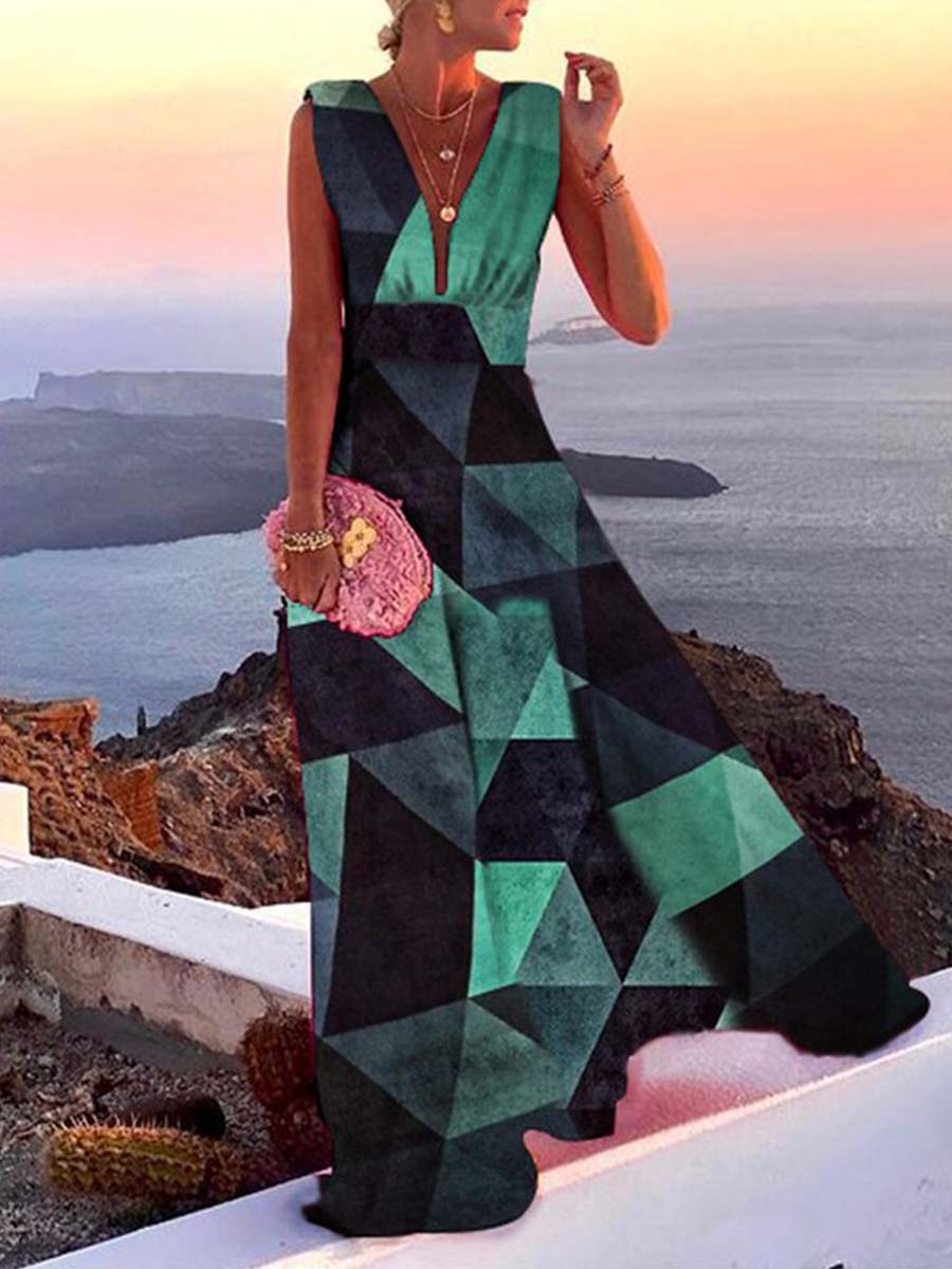 Solid Color Mid-waist Dress