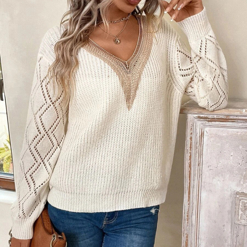 Comfy Print V-Neck Sweater